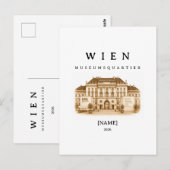 Personalisierte Wien Museumsquartier | Name & Jahr Postkarte (Vorne/Hinten)