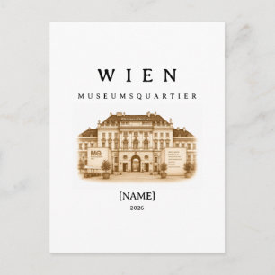 Personalisierte Wien Museumsquartier Name & Jahr Postkarte