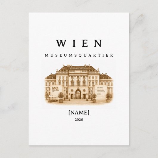 Personalisierte Wien Museumsquartier | Name & Jahr Postkarte (Vorderseite)