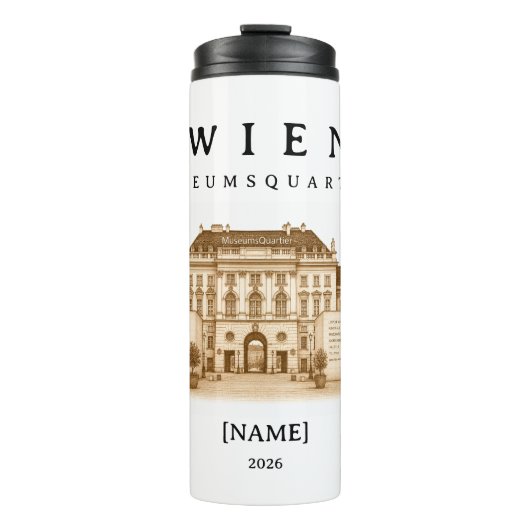 Personalisierte Wien Museumsquartier | Name & Jahr Thermosbecher (Vorderseite)