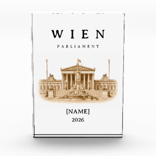 Personalisierte Wien Parlament Name & Jahr Fotoblock