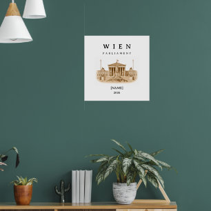 Personalisierte Wien Parlament   Name & Jahr Poster