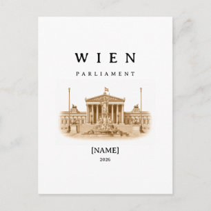 Personalisierte Wien Parlament Name & Jahr Postkarte