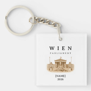 Personalisierte Wien Parlament Name & Jahr Schlüsselanhänger