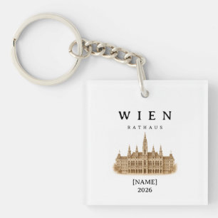 Personalisierte Wien Rathaus   Name & Jahr Schlüsselanhänger