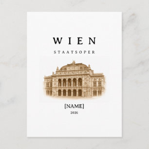 Personalisierte Wien Staatsoper   Name & Jahr Postkarte
