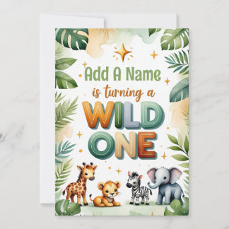 Personalisierte Wild One 1. Geburtstag Einladungsk Einladung