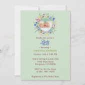 Personalisierte Wildblume Baby Girl Dusche Einladung (Vorderseite)