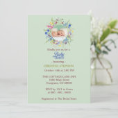 Personalisierte Wildblume Baby Girl Dusche Einladung (Stehend Vorderseite)