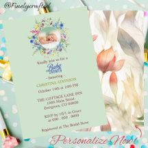 Personalisierte Wildblume Baby Girl Dusche