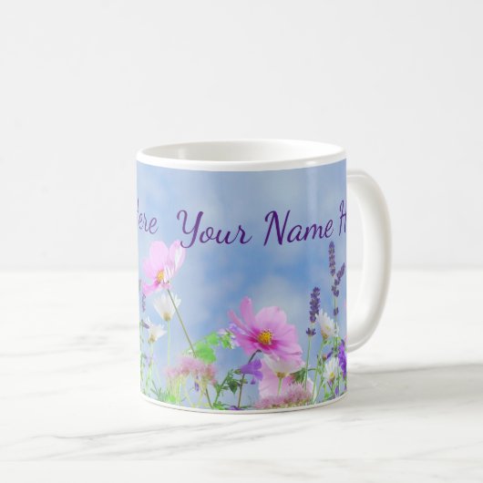 Personalisierte Wildblume Blumencoffee Tasse (VorderseiteRechts)