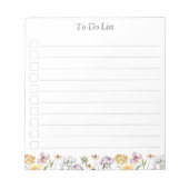 Personalisierte Wildblume Blumengarten zu tun List Notizblock (Vorderseite)