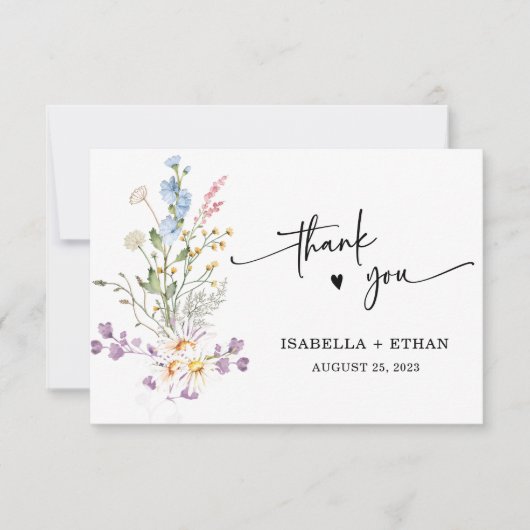 Personalisierte Wildblume Boho Wedding (Vorderseite)