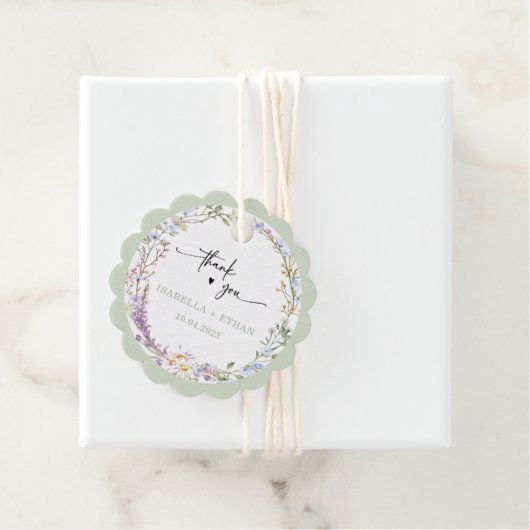 Personalisierte Wildblume Boho Wedding Geschenkanhänger (Beispiel)