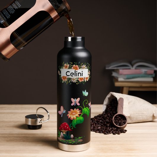 Personalisierte Wildblume Butterfly Garden Trinkflasche