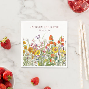 Personalisierte Wildblume Cocktail Napkins Serviette
