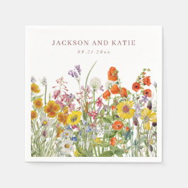 Personalisierte Wildblume Cocktail Napkins Serviette