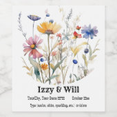Personalisierte Wildblume Herbst Weinetikett (Einzelnes Label)