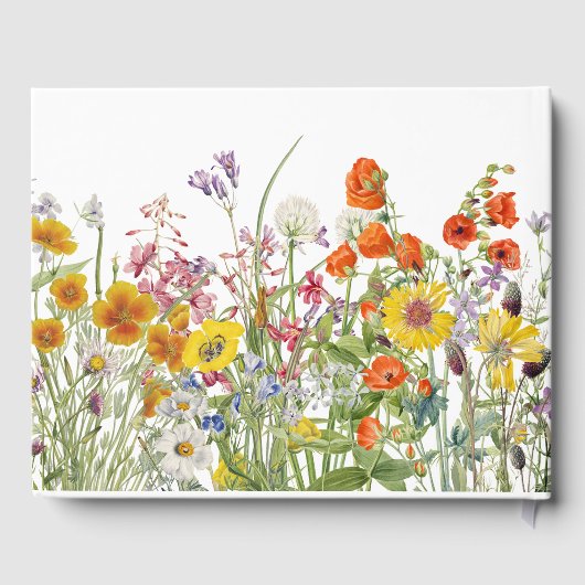 Personalisierte Wildblume Hochzeitsbuch Gästebuch (Rückseite)