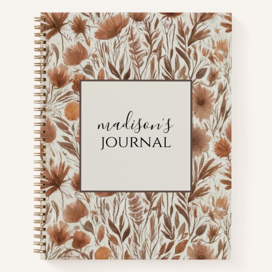 Personalisierte Wildblume-Journal-Notebook Notizblock (Vorderseite)