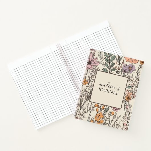 Personalisierte Wildblume-Journal-Notebook Notizblock (Innenseite)