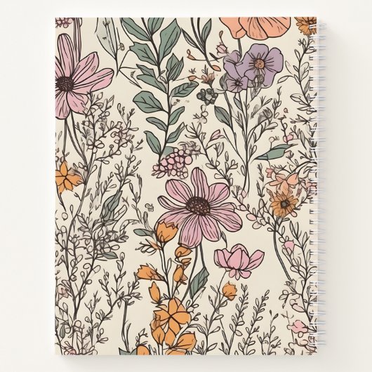 Personalisierte Wildblume-Journal-Notebook Notizblock (Rückseite)