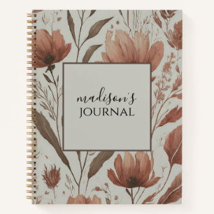Personalisierte Wildblume-Journal-Notebook Notizblock