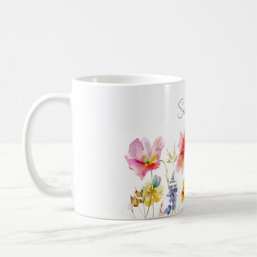 Personalisierte Wildblume Kaffeetasse (Links)