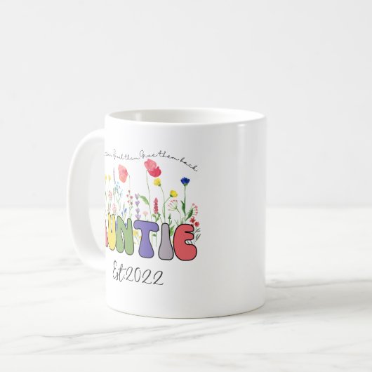Personalisierte Wildblume Kaffeetasse (Vorderseite Links)
