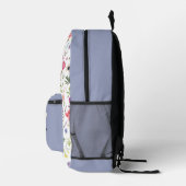 Personalisierte Wildblume Lila Monogramm Bedruckter Rucksack (Rechts)