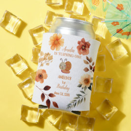 Personalisierte Wildblume Mädchen 1. Geburtstag Dosenkühler