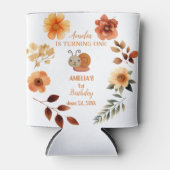 Personalisierte Wildblume Mädchen 1. Geburtstag Dosenkühler (Vorderseite)