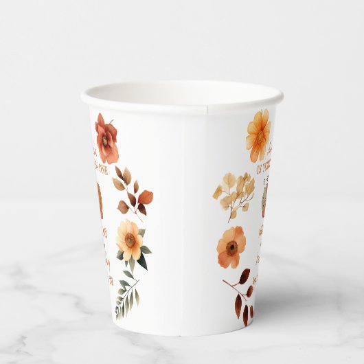 Personalisierte Wildblume Mädchen 1. Geburtstag Pappbecher (Rechts)