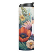 Personalisierte Wildblume mit Monogramm Thermosbecher (Nach links gedreht)