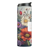 Personalisierte Wildblume mit Name Thermosbecher (Nach links gedreht)