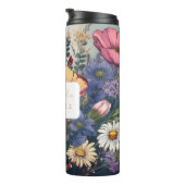 Personalisierte Wildblume mit Name Thermosbecher (Nach rechts gedreht)