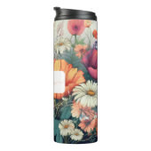 Personalisierte Wildblume mit Name Thermosbecher (Nach rechts gedreht)