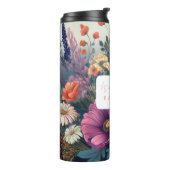 Personalisierte Wildblume mit Name Thermosbecher (Nach links gedreht)