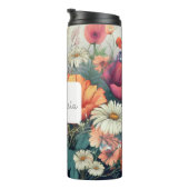 Personalisierte Wildblume mit Name und Monogramm Thermosbecher (Nach rechts gedreht)