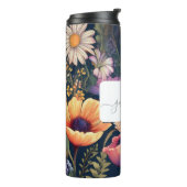 Personalisierte Wildblume mit Name und Monogramm Thermosbecher (Nach links gedreht)