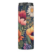 Personalisierte Wildblume mit Name und Monogramm Thermosbecher (Rückseite)