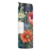 Personalisierte Wildblume mit Name und Monogramm Thermosbecher (Nach rechts gedreht)