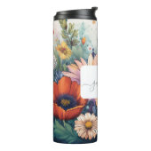 Personalisierte Wildblume mit Name und Monogramm Thermosbecher (Nach links gedreht)