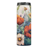 Personalisierte Wildblume mit Name und Monogramm Thermosbecher (Rückseite)