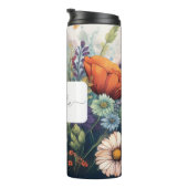 Personalisierte Wildblume mit Name und Monogramm Thermosbecher (Nach rechts gedreht)
