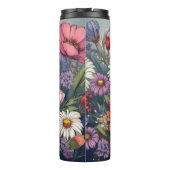 Personalisierte Wildblume mit Name und Monogramm Thermosbecher (Rückseite)