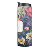 Personalisierte Wildblume mit Name und Monogramm Thermosbecher (Nach rechts gedreht)