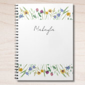 Personalisierte Wildblume Notizblock