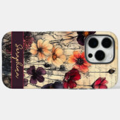 Personalisierte Wildblume Poppies Dark Red & Lila Case-Mate iPhone Hülle (Rückseite (Horizontal))