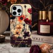 Personalisierte Wildblume Poppies Dark Red & Lila Case-Mate iPhone Hülle